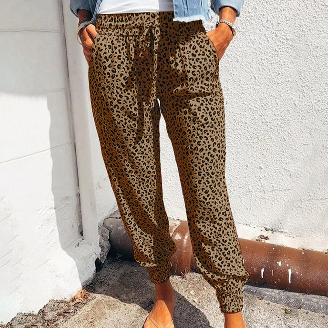 FIONA - Pantalones con estampado de leopardo