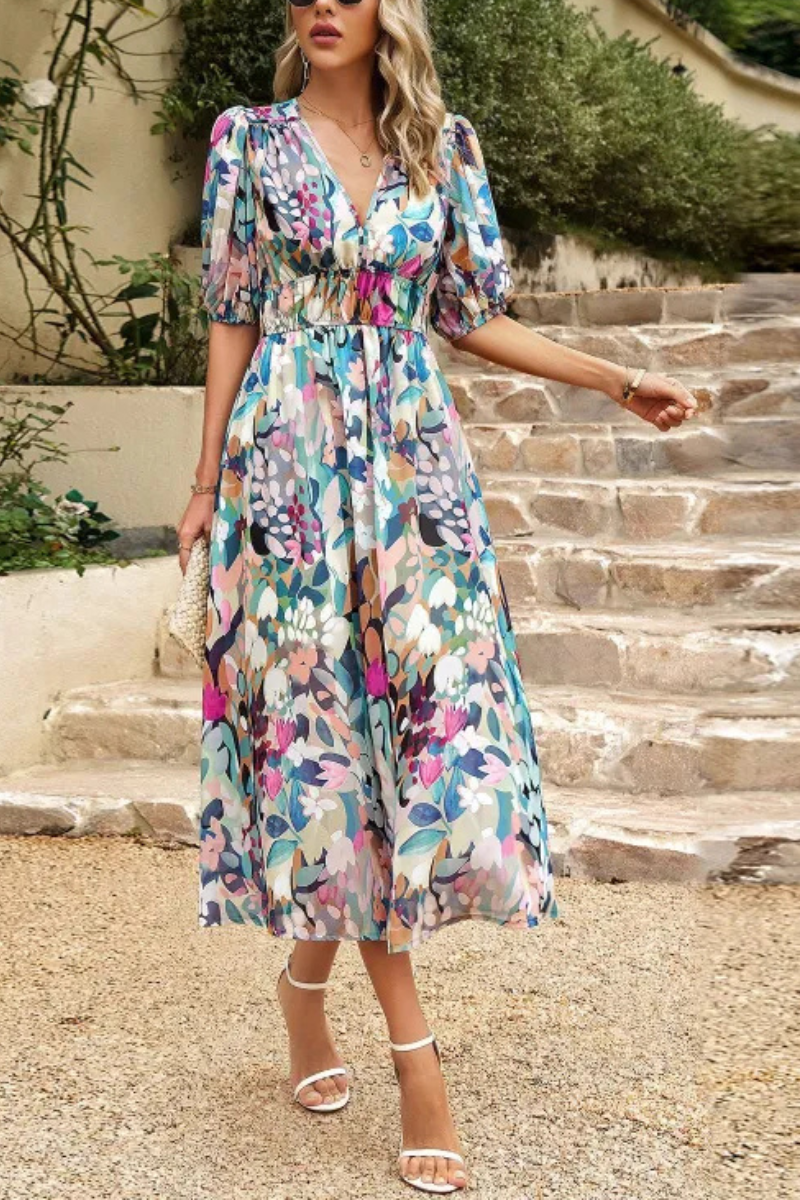 Auria | Vestido Temperamento Verano Cuello en V