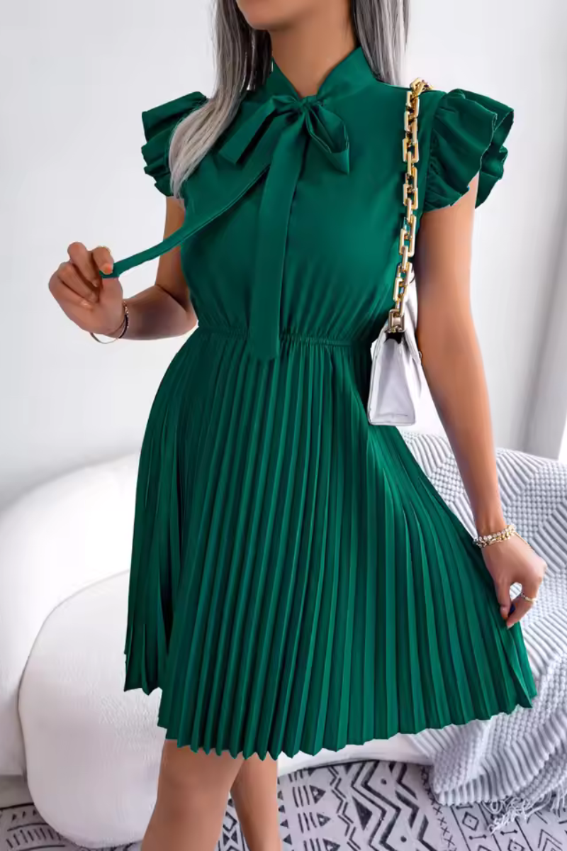 Ava | Elegante Vestido de Verano de Cintura Alta y Grandes Pliegues