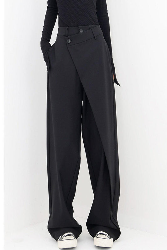 Pantalones asimétricos de tendencia para mujer