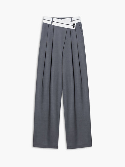 Mona - Pantalón ancho con cintura asimétrica