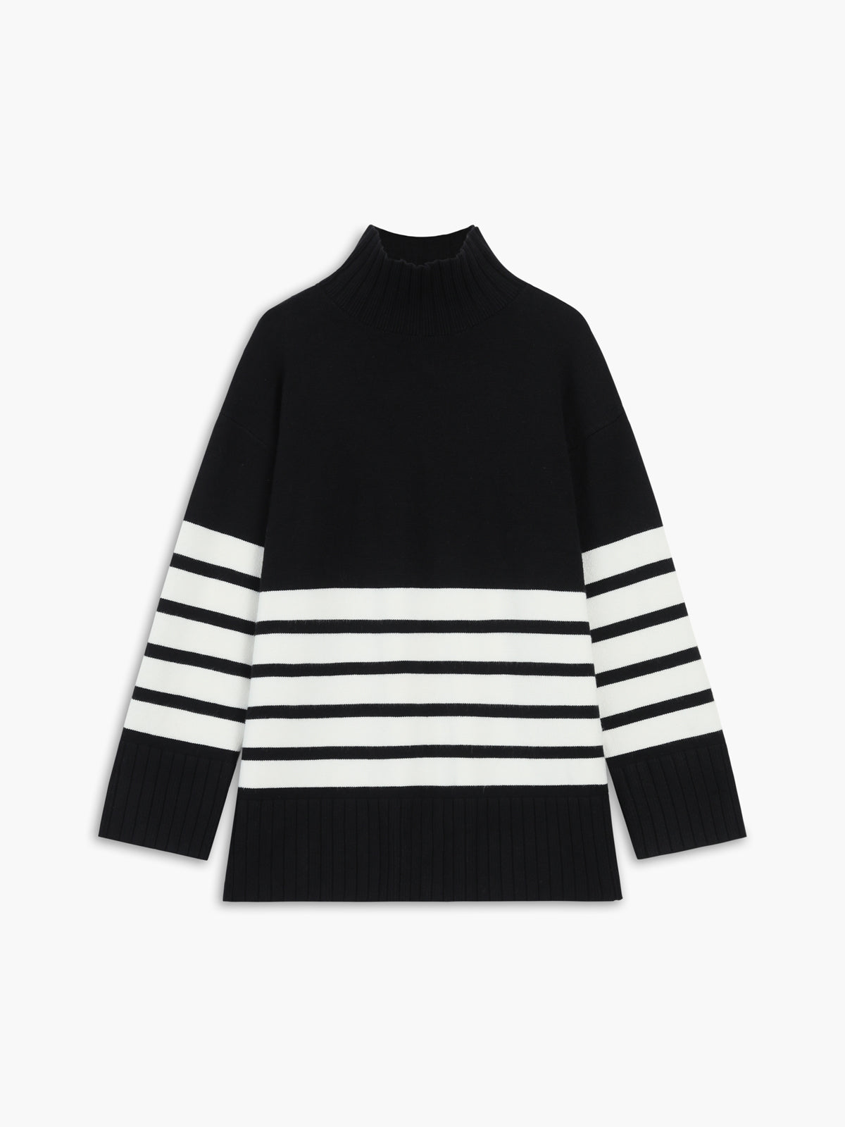 Miss Paris | Jersey de rayas con cuello alto