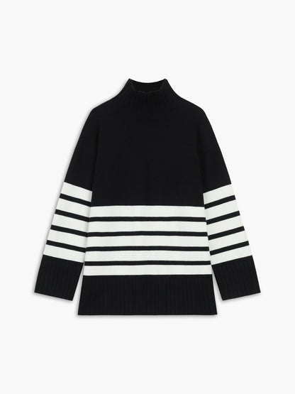 Miss Paris | Jersey de rayas con cuello alto
