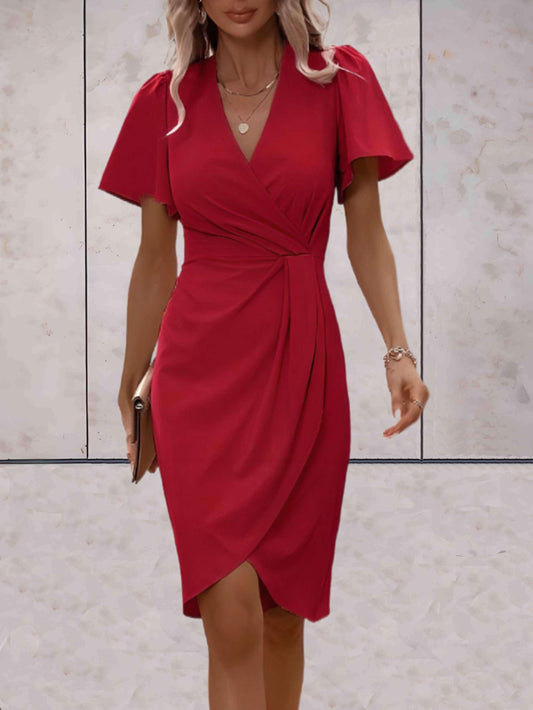 Vestido clásico con cuello en V