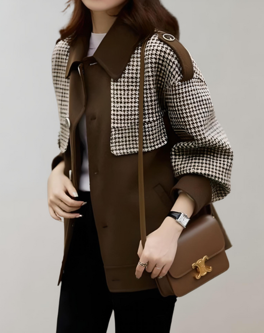 Aira Coat | Abrigo oversize bicolor con botones