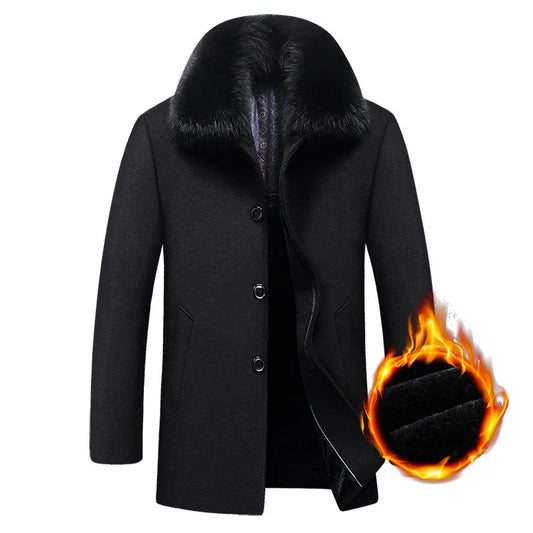 ROVIC | Abrigo de invierno con cuello de piel