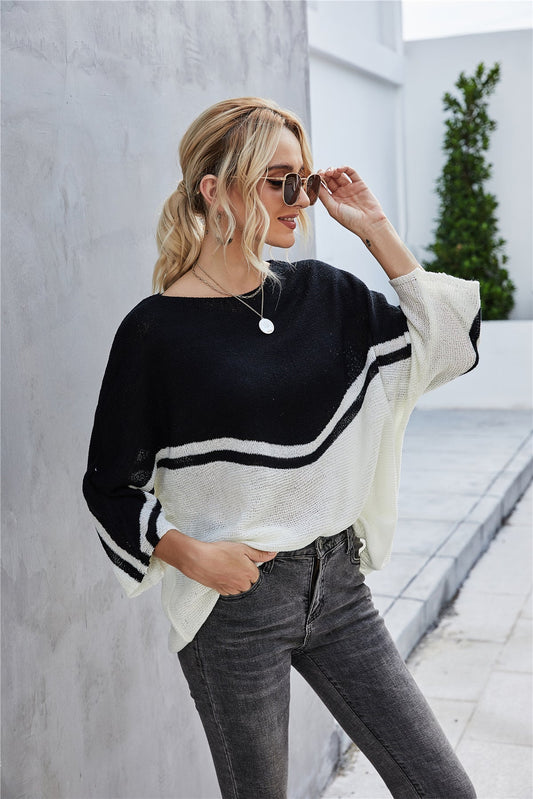 Jersey de punto con mangas murciélago para mujer