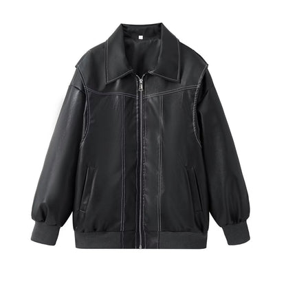 Élodie - Chaqueta de cuero oversize