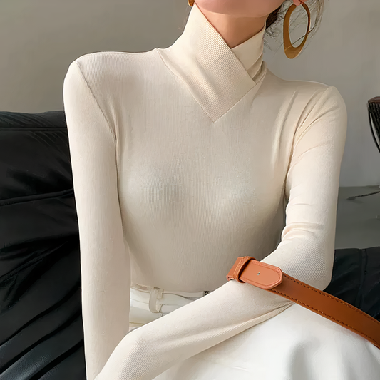 Jersey de cuello alto con cuello cruzado | Briella