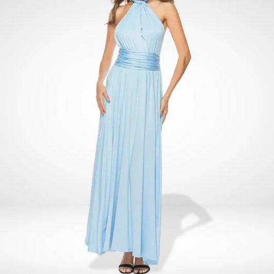 Vestido largo elegante sin mangas para ocasiones especiales