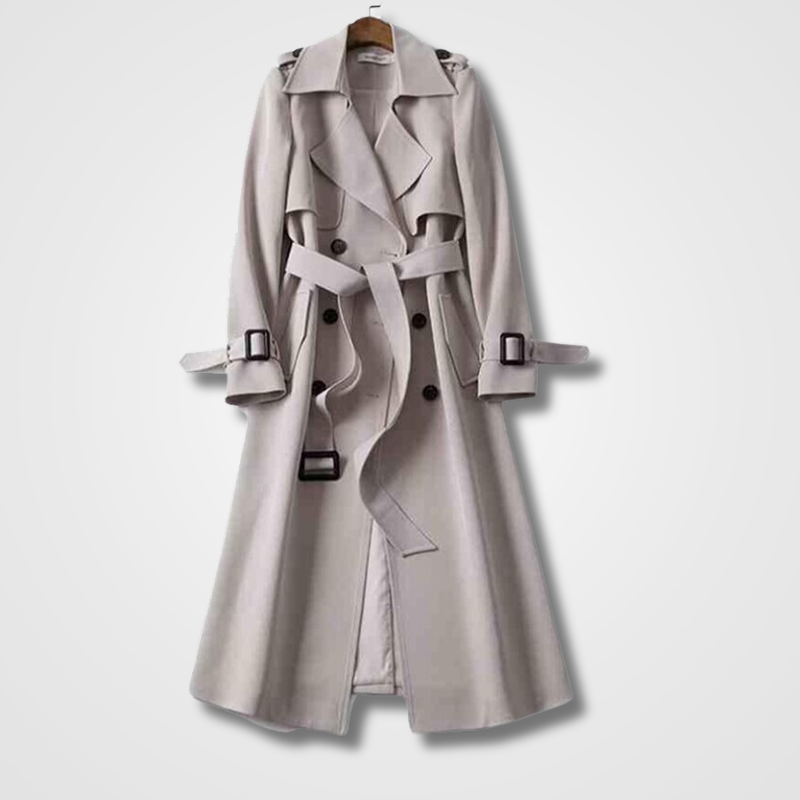 Qima Jacket | Elegante Chaqueta Larga Trench Coat