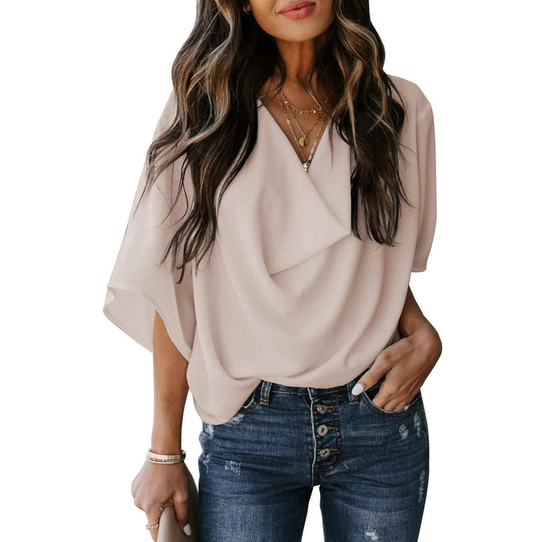 Nellie - Blusa drapeada para mujer - Elegante y versátil