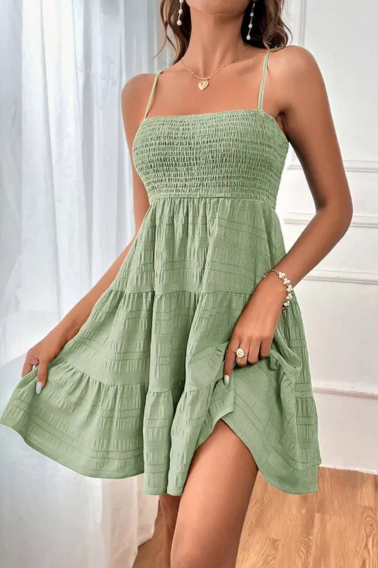 Belle | Vestido plisado con tirantes de verano