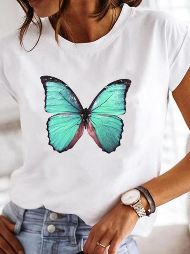 Osalinda - Elegante camiseta con extravagantes motivos veraniegos