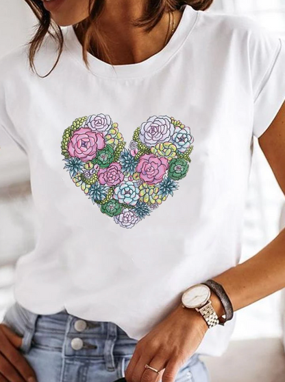Osalinda - Elegante camiseta con extravagantes motivos veraniegos