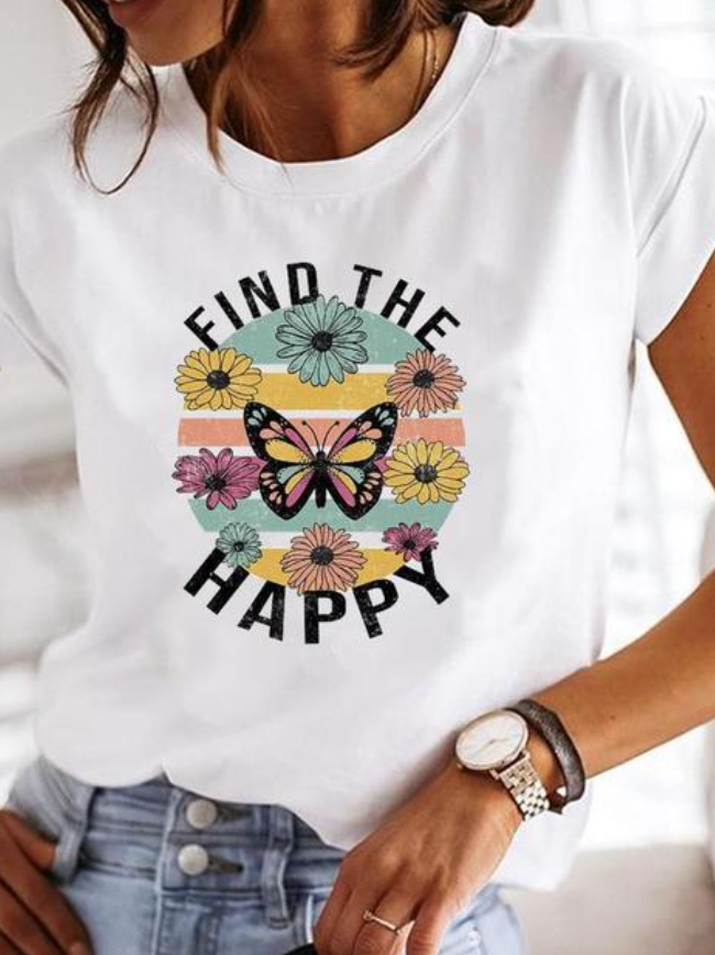 Osalinda - Elegante camiseta con extravagantes motivos veraniegos