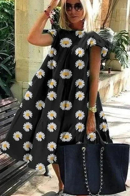 Billie - Precioso vestido suave con estampado en forma de A