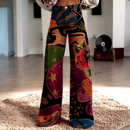 Luna | Pantalones anchos con estampado floral | Boho Chic | Tejido suave