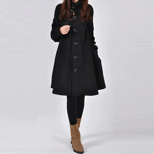 Eva | Abrigo negro elegante para mujer