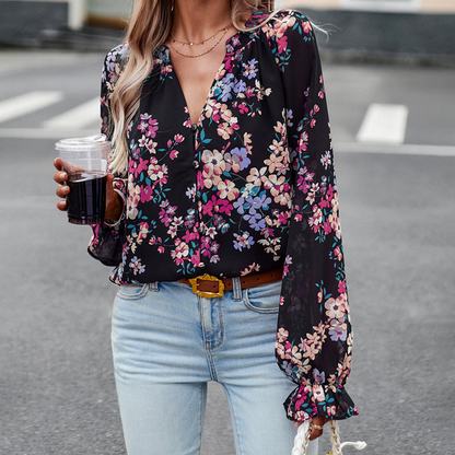 Blusa Ulansa | Blusa de manga larga con estampado floral