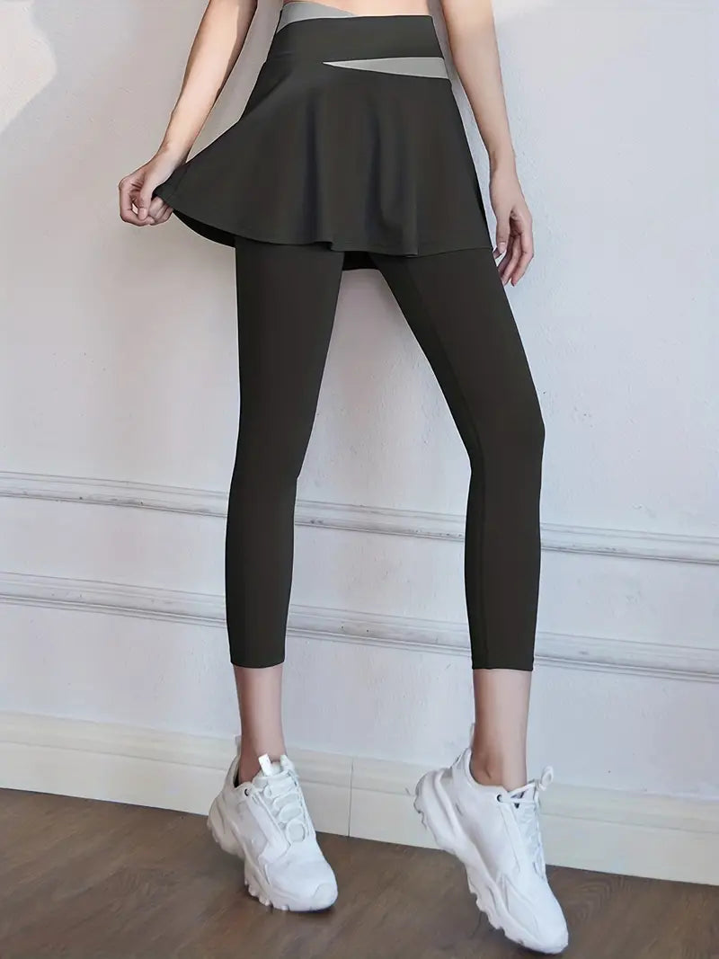 Leggings 2 en 1 con cintura alta para mujer