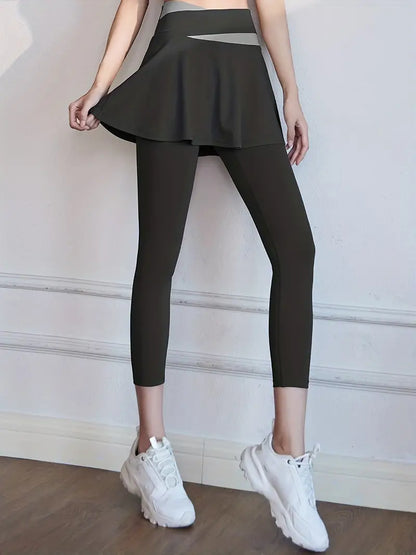 Leggings 2 en 1 con cintura alta para mujer
