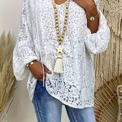 Blusa - Mangas largas y detalles de encaje