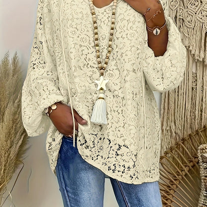 Blusa - Mangas largas y detalles de encaje