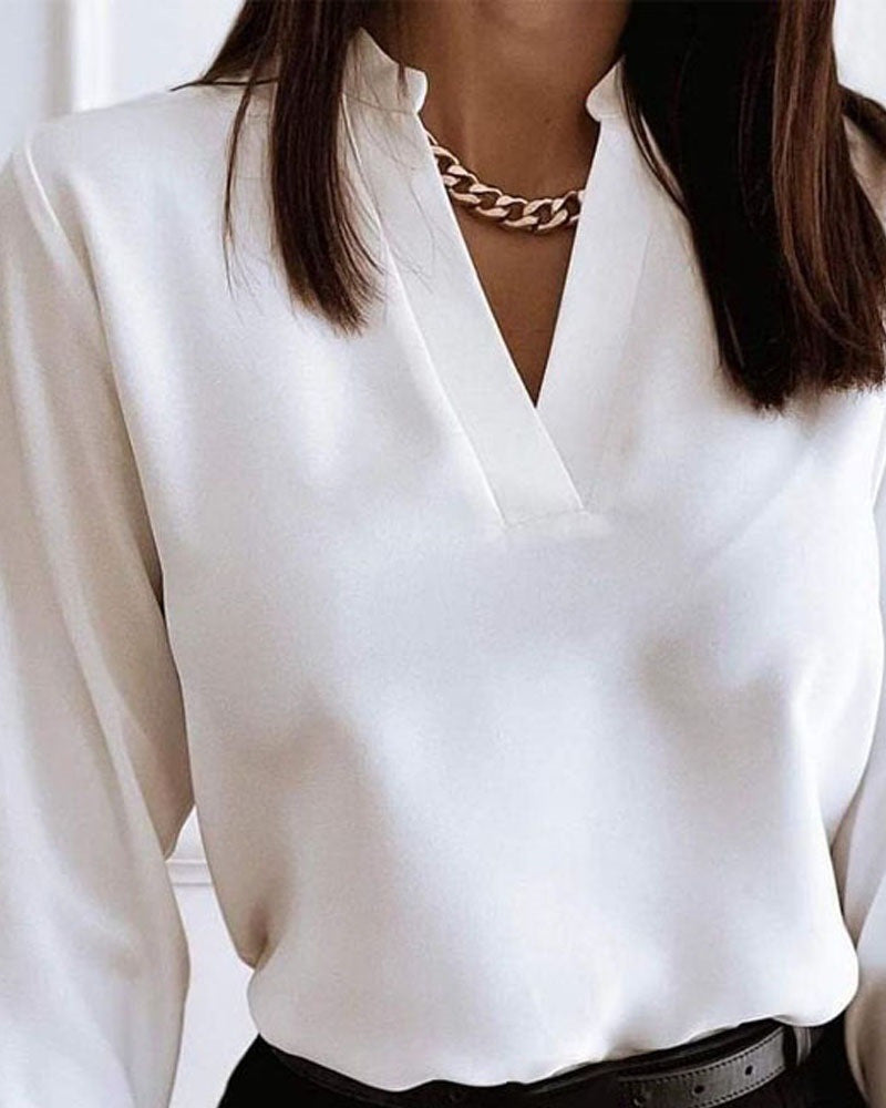 Blusa - Cuello en V y diseño holgado