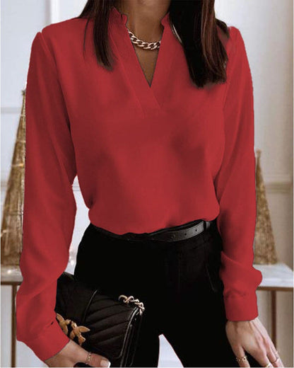 Blusa - Cuello en V y diseño holgado