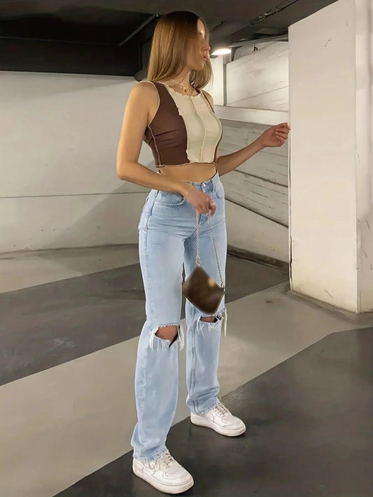 Pantalón vaquero informal | Roto | Denim de alta calidad | Perfecto para ocasiones informales