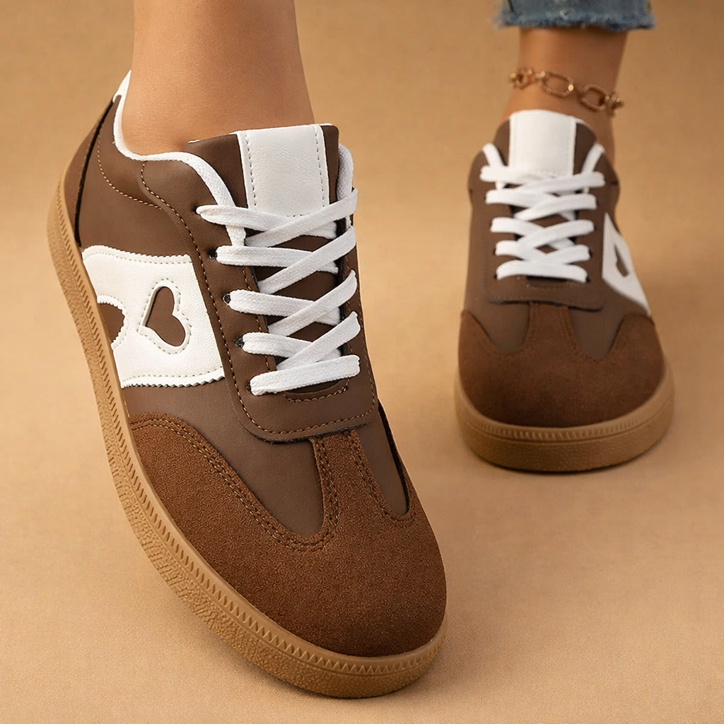 Damskie Sneakersy Sznurowane Serce