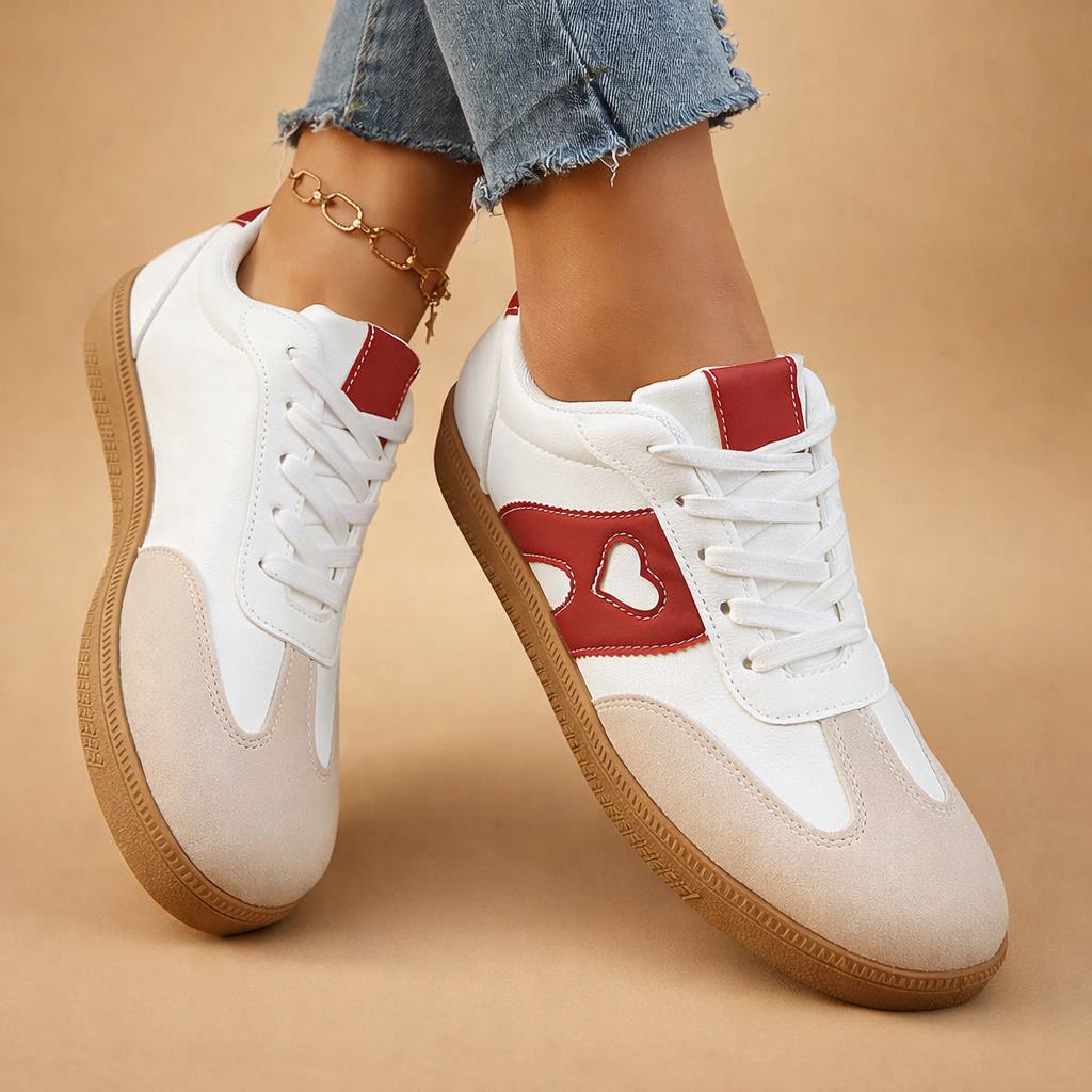 Damskie Sneakersy Sznurowane Serce