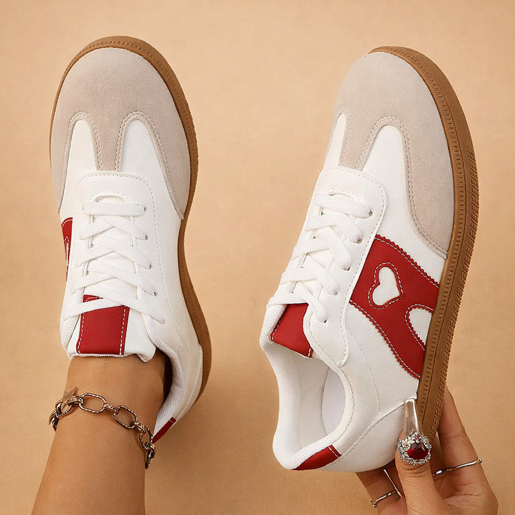 Damskie Sneakersy Sznurowane Serce