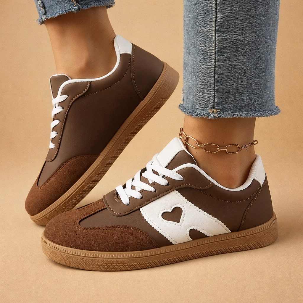 Damskie Sneakersy Sznurowane Serce