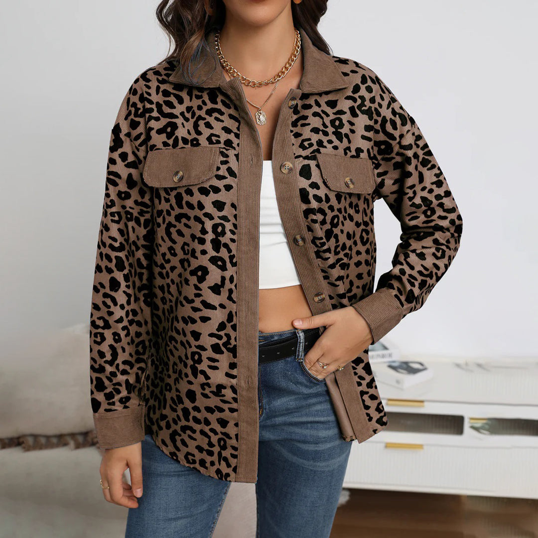 BAILEE - Chaqueta de moda con estampado de leopardo