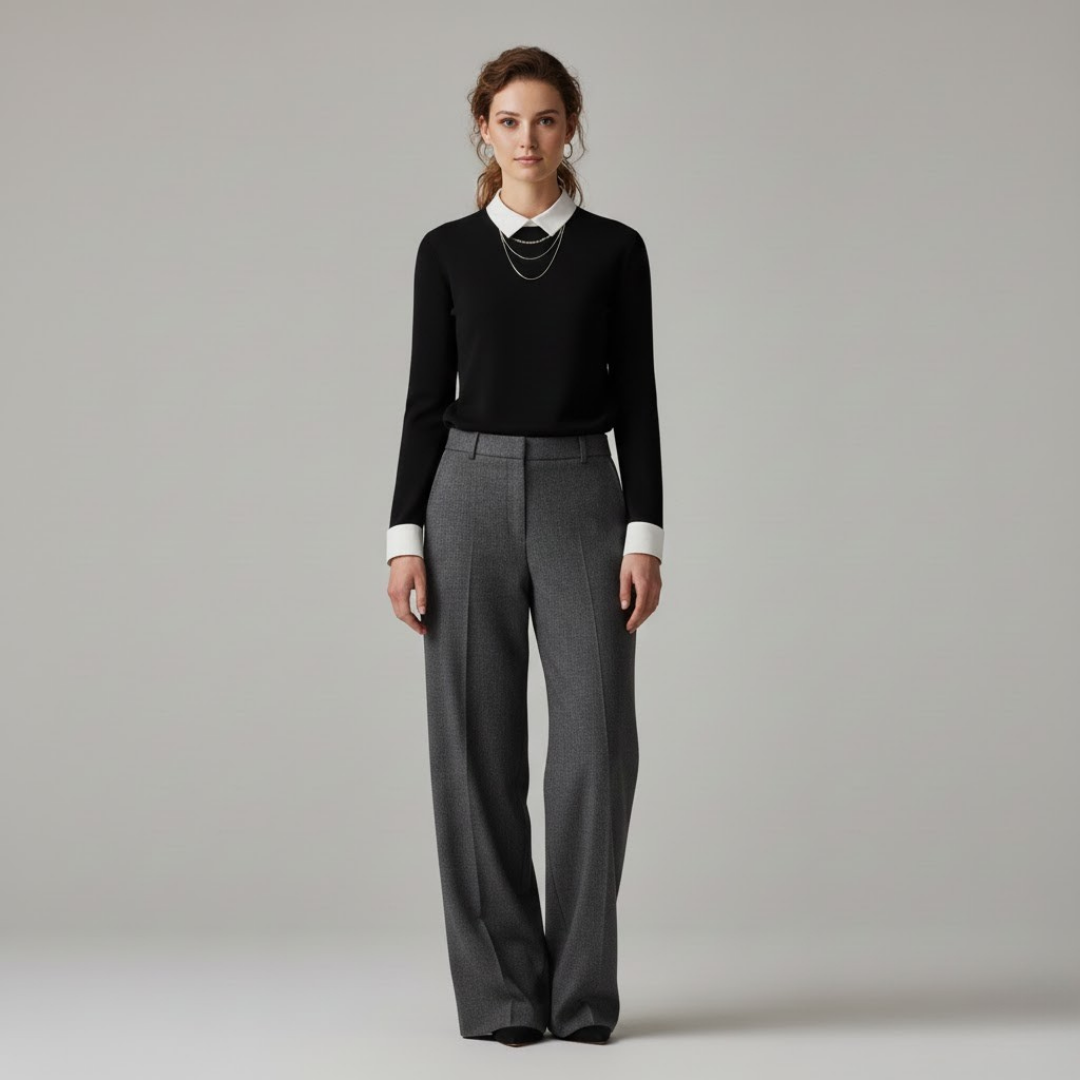 Szare spodnie z wysokim stanem