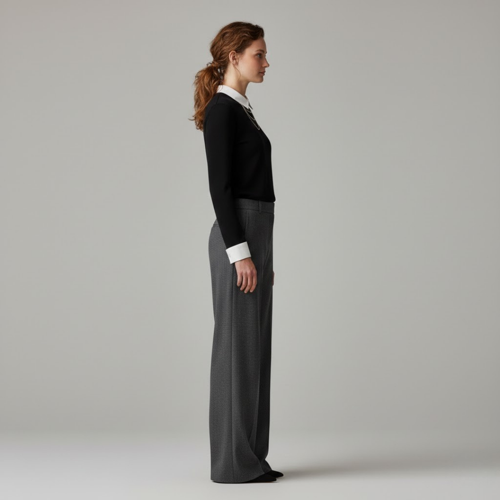 Szare spodnie z wysokim stanem