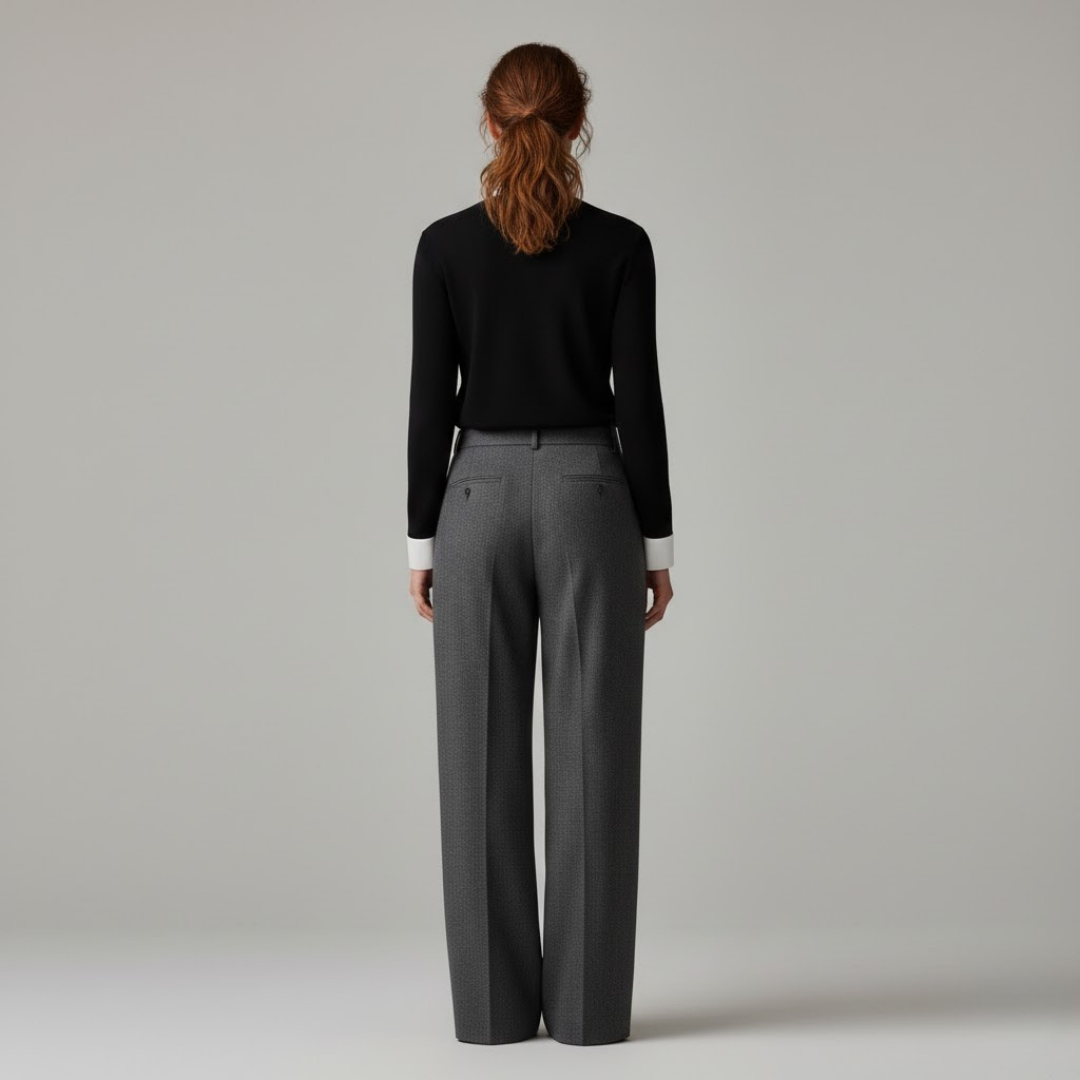 Szare spodnie z wysokim stanem