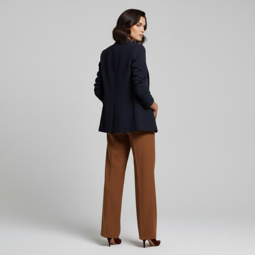 Brązowe spodnie z wysokim stanem