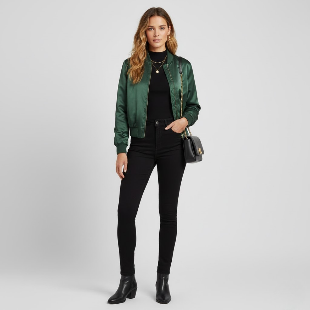 Zielona kurtka bomber