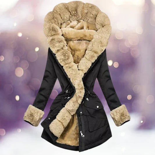 Cálida chaqueta de moda con un acogedor forro de felpa