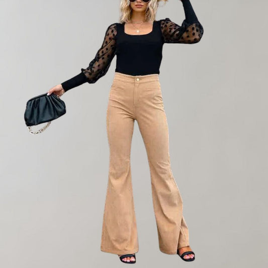 Lehua - Pantalones chic de cintura alta para mujer