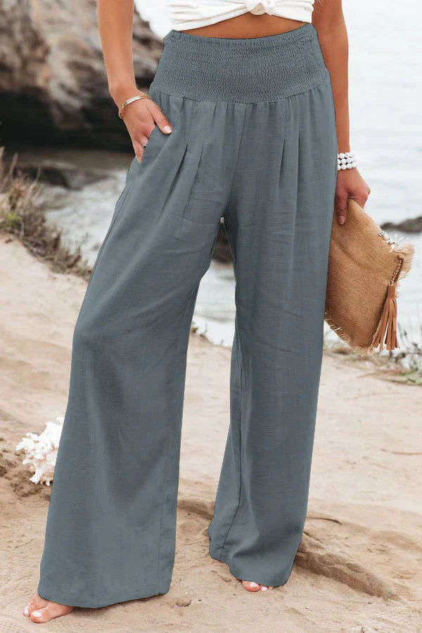 Alexandra - Pantalones de algodón y lino