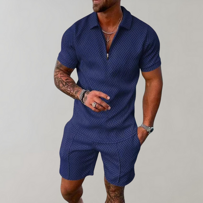 Conjunto de polo y pantalón corto de verano para hombre - Zaiden