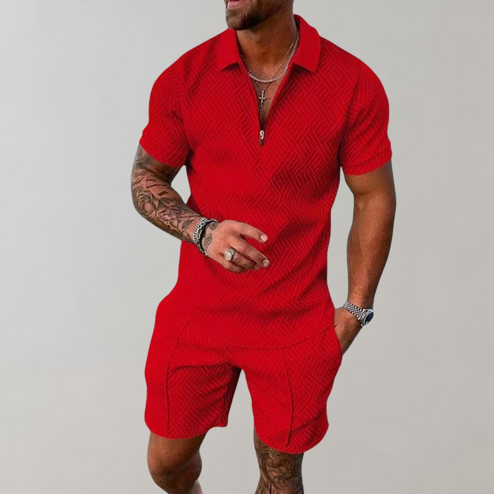 Conjunto de polo y pantalón corto de verano para hombre - Zaiden