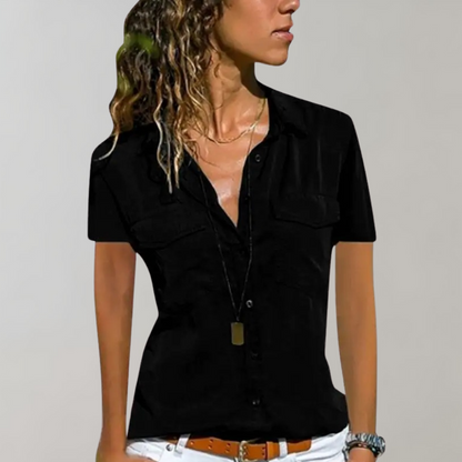 Helen - Blusa con cierre de botones para mujer - Moderna y cómoda