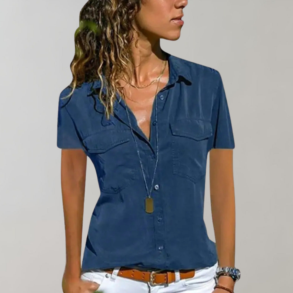 Helen - Blusa con cierre de botones para mujer - Moderna y cómoda