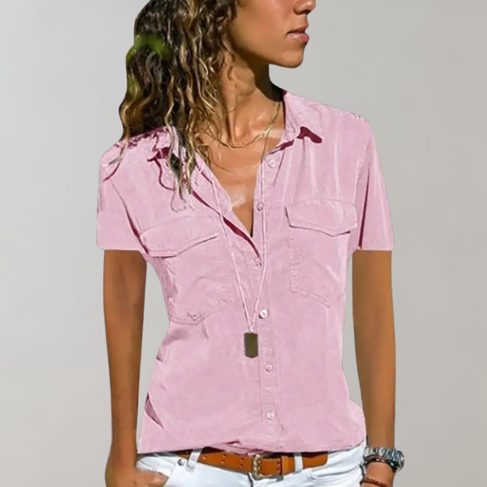 Helen - Blusa con cierre de botones para mujer - Moderna y cómoda
