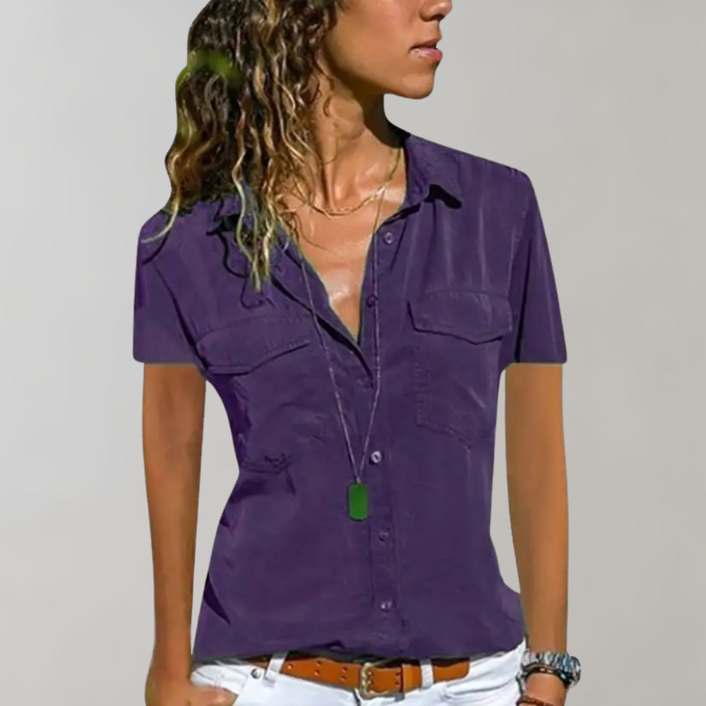 Helen - Blusa con cierre de botones para mujer - Moderna y cómoda